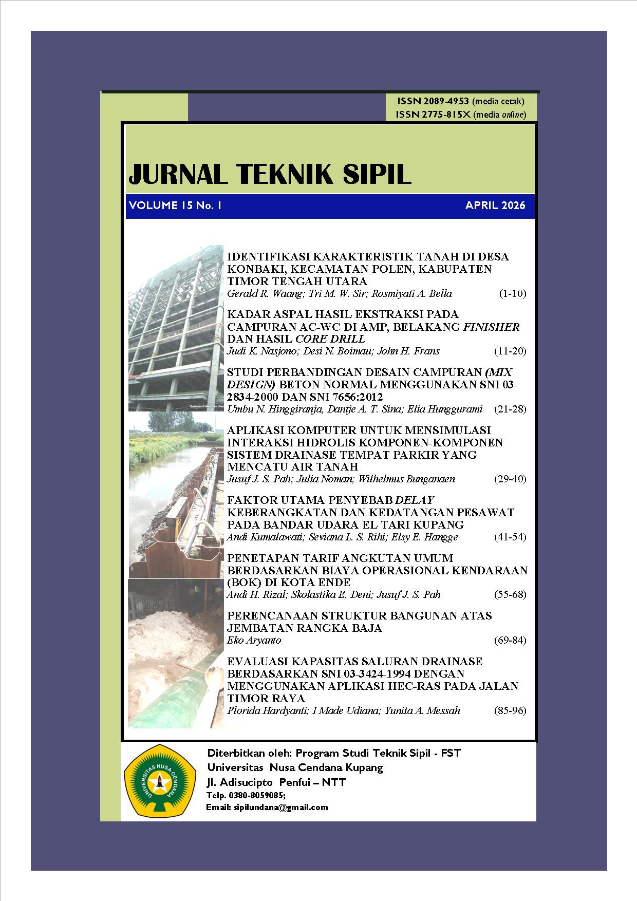 					View Vol. 15 No. 1 (2026): JURNAL TEKNIK SIPIL
				